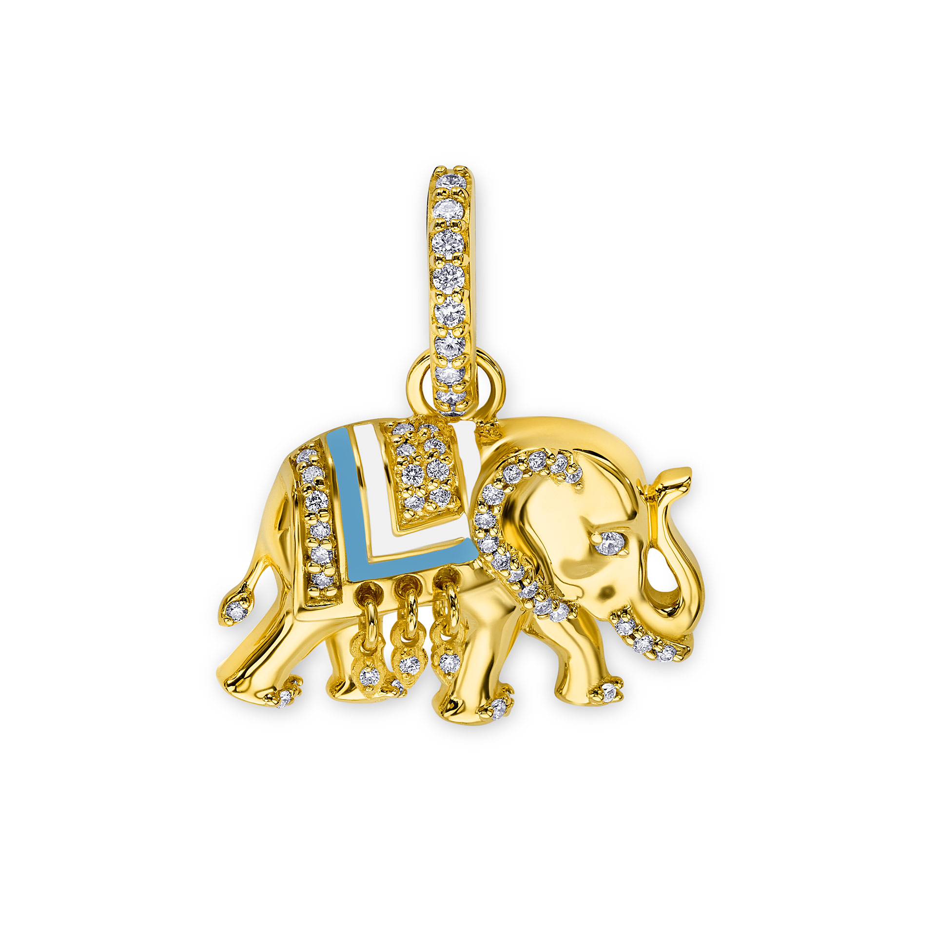 enamel elephant pendant